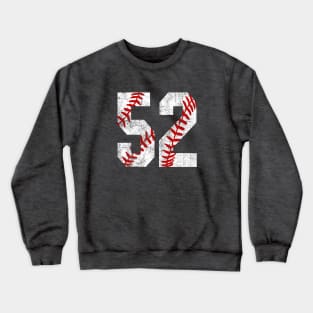 Vintage #52 Baseball Laces Baseball Mom Jersey Love Baseball Crewneck Sweatshirt